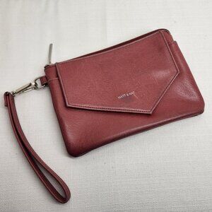 Matt & Nat Womens Maroon Red Clutch Wallet Wristlet Faux Leather